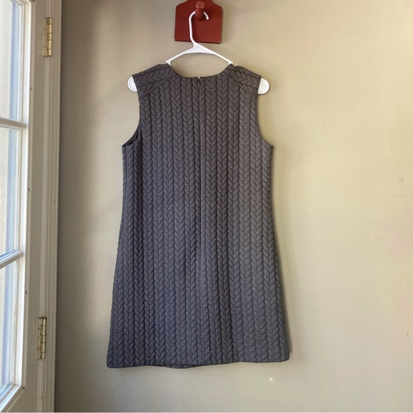Cynthia Rowley Grey Herringbone Texture Midi Dress M - Picture 5 of 7